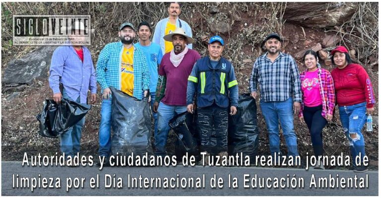Autoridades y ciudadanos de Tuzantla realizan jornada de limpieza por el Día Internacional de la Educación Ambiental