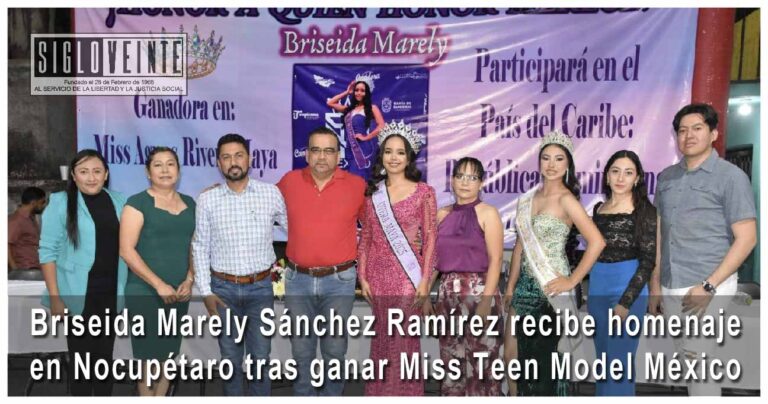 Briseida Marely Sánchez Ramírez recibe homenaje en Nocupétaro tras ganar Miss Teen Model México