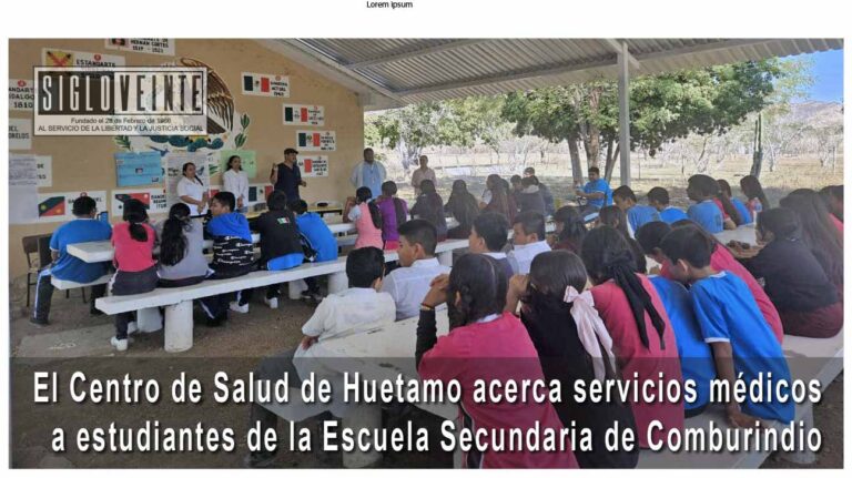 El Centro de Salud de Huetamo acerca servicios médicos a estudiantes de la Escuela Secundaria de Comburindio
