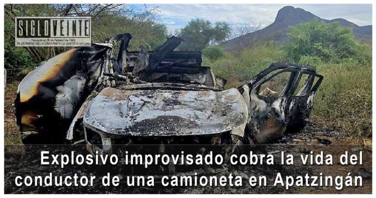 Explosivo improvisado cobra la vida del conductor de una camioneta en Apatzingán