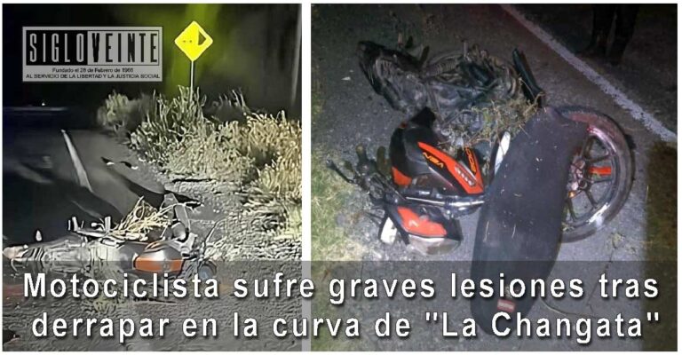 Motociclista sufre graves lesiones tras derrapar en la curva de «La Changata»