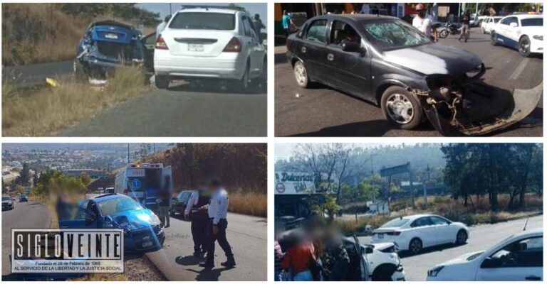 Ocho accidentes vehiculares en Morelia y el municipio conurbado de Tarímbaro dejan nueve lesionados