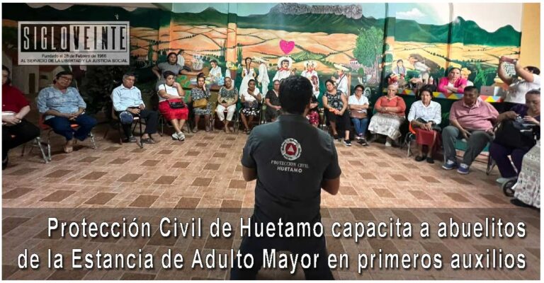 Protección Civil de Huetamo capacita a abuelitos de la Estancia de Adulto Mayor en primeros auxilios