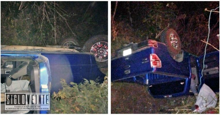 Volcadura de camioneta en la carretera Zitácuaro-Tuzantla deja una mujer lesionada