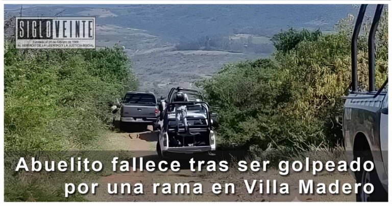 Abuelito fallece tras ser golpeado por una rama en Villa Madero