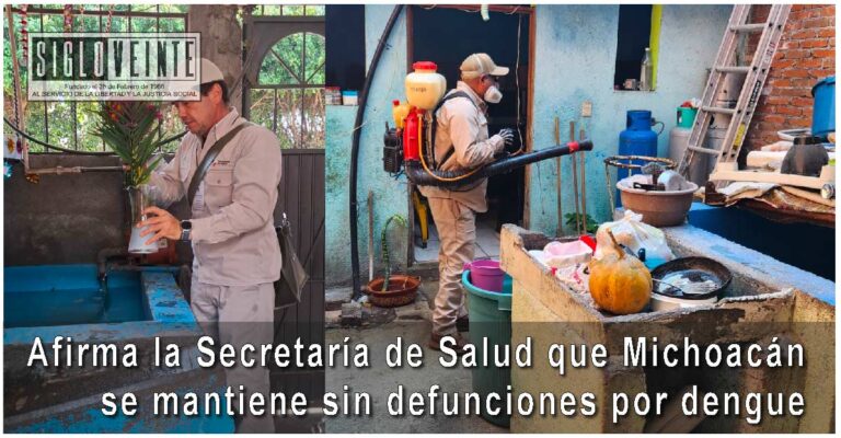 Afirma la Secretaría de Salud que Michoacán se mantiene sin defunciones por dengue