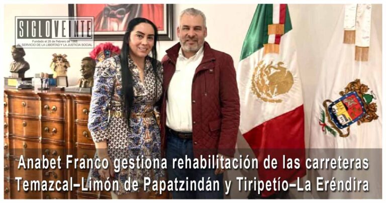 Anabet Franco gestiona la rehabilitación de las carreteras El Temazcal–Limón de Papatzindán y Tiripetío–La Eréndira