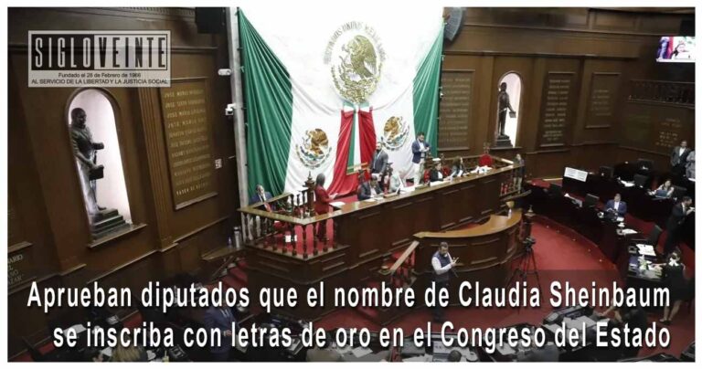 Aprueban diputados que el nombre de Claudia Sheinbaum se inscriba con letras de oro en el Congreso del Estado
