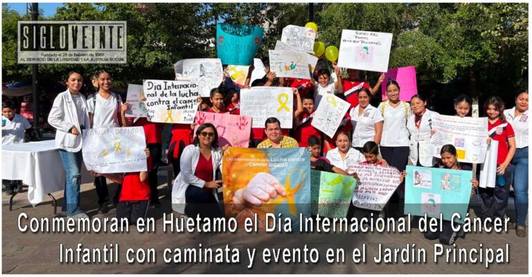 Conmemoran en Huetamo el Día Internacional del Cáncer Infantil con caminata y evento en el Jardín Principal