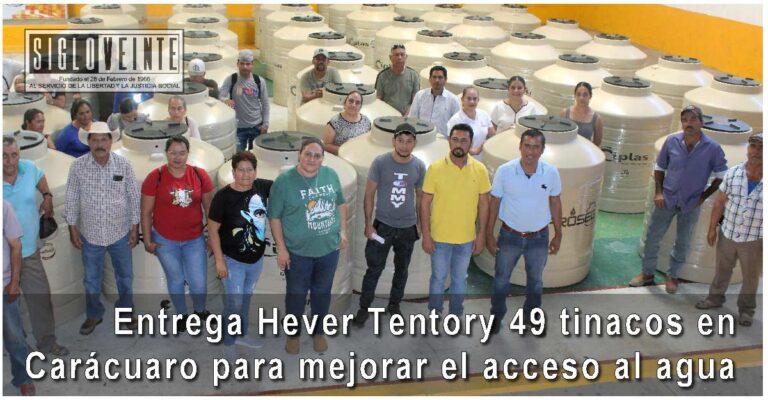 Entrega Hever Tentory 49 tinacos en Carácuaro para mejorar el acceso al agua