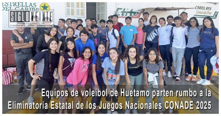 Equipos de voleibol de Huetamo parten rumbo a la Eliminatoria Estatal de los Juegos Nacionales CONADE 2025