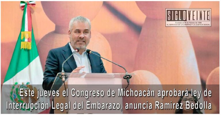 Este jueves el Congreso de Michoacán aprobará ley de Interrupción Legal del Embarazo, anuncia Ramírez Bedolla