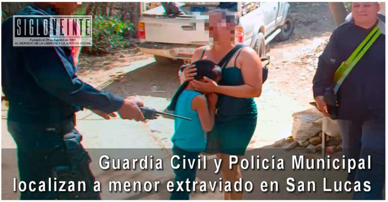 Guardia Civil y Policía Municipal localizan a menor extraviado en San Lucas