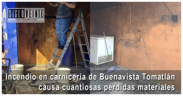 Incendio en carnicería de Buenavista Tomatlán causa cuantiosas pérdidas materiales