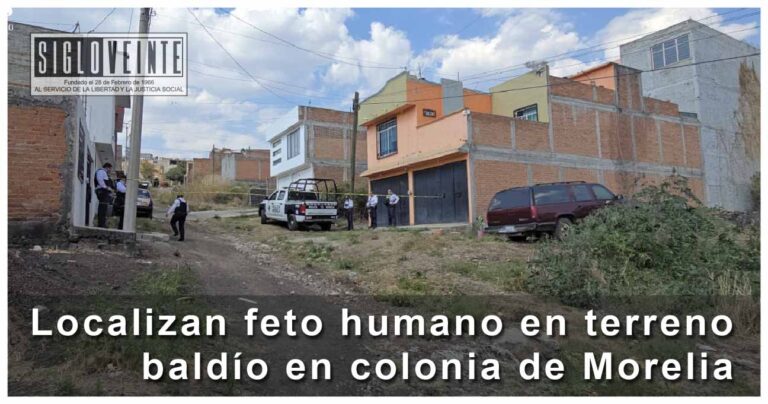 Localizan feto humano en terreno baldío en colonia de Morelia