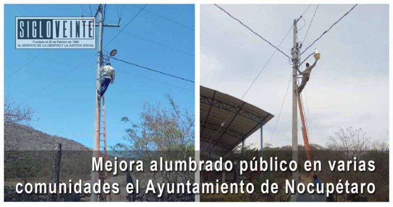 Mejora alumbrado público en varias comunidades el Ayuntamiento de Nocupétaro
