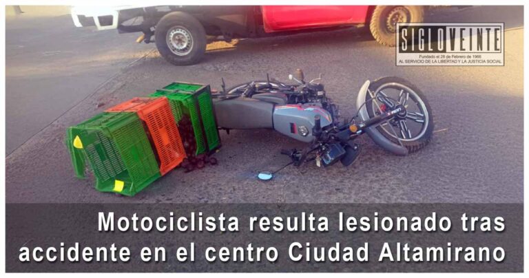 Motociclista resulta lesionado tras accidente en Ciudad Altamirano