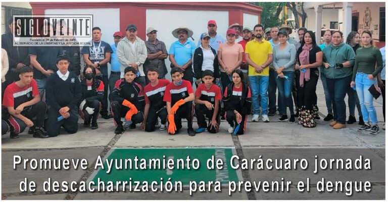 Promueve Ayuntamiento de Carácuaro jornada de descacharrización para prevenir el dengue