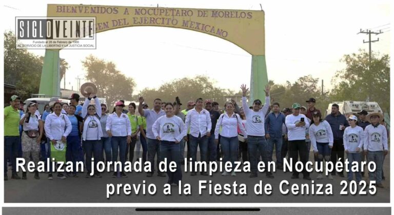 Realizan jornada de limpieza en Nocupétaro previo a la Fiesta de Ceniza 2025