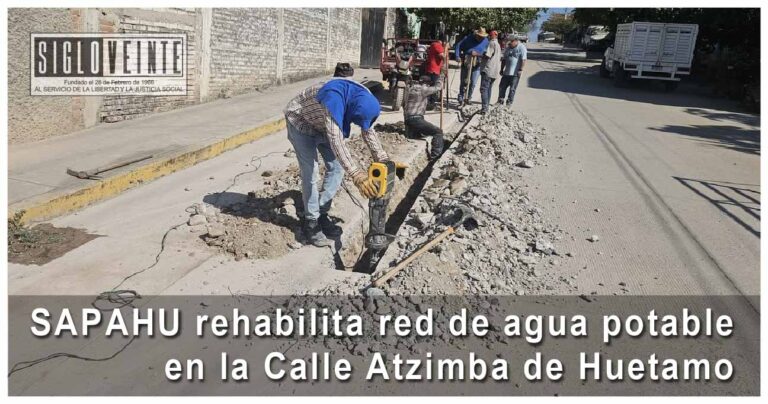 SAPAHU rehabilita red de agua potable en la Calle Atzimba de Huetamo