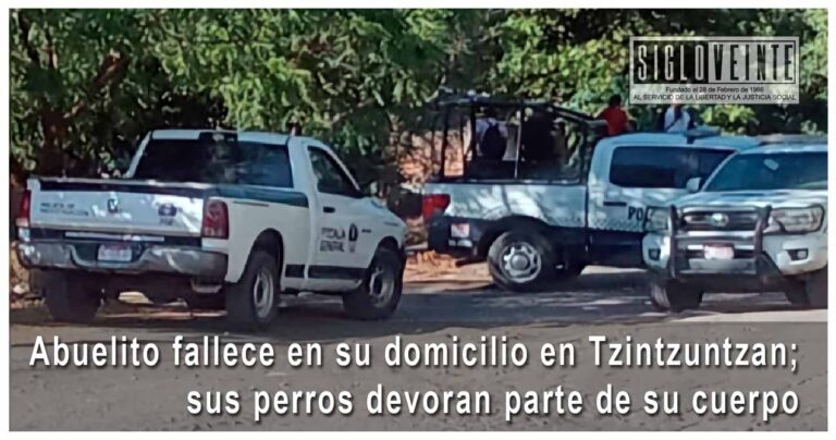 Abuelito fallece en su domicilio en Tzintzuntzan; sus perros devoran parte de su cuerpo