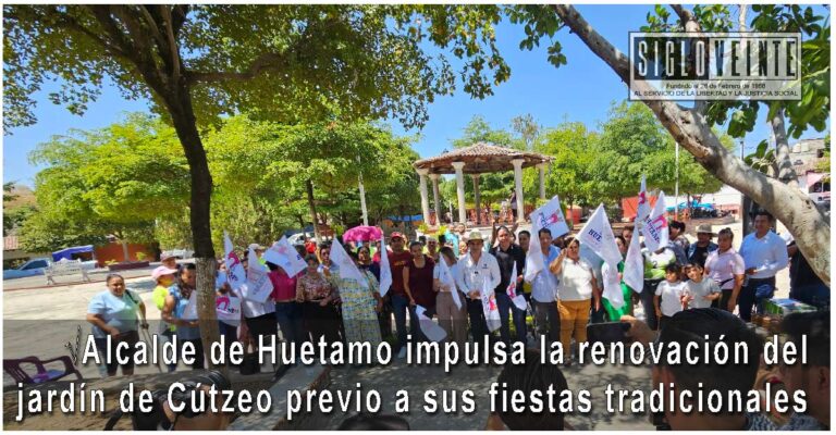 Alcalde de Huetamo impulsa la renovación del jardín de Cútzeo previo a sus fiestas tradicionales