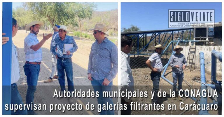 Autoridades municipales y de la CONAGUA supervisan proyecto de galerías filtrantes en Carácuaro