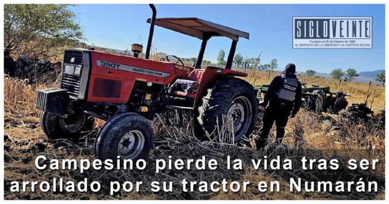 Campesino pierde la vida tras ser arrollado por su tractor en Numarán
