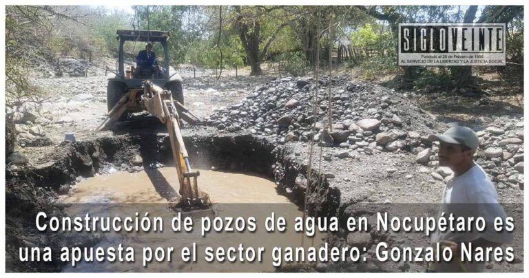 Construcción de pozos de agua en Nocupétaro es una apuesta por el sector ganadero: Gonzalo Nares