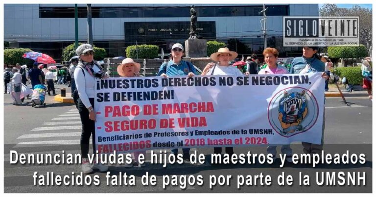 Denuncian viudas e hijos de maestros y empleados fallecidos falta de pagos por parte de la UMSNH