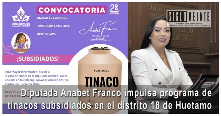 Diputada Anabet Franco impulsa programa de tinacos subsidiados en el distrito 18 de Huetamo