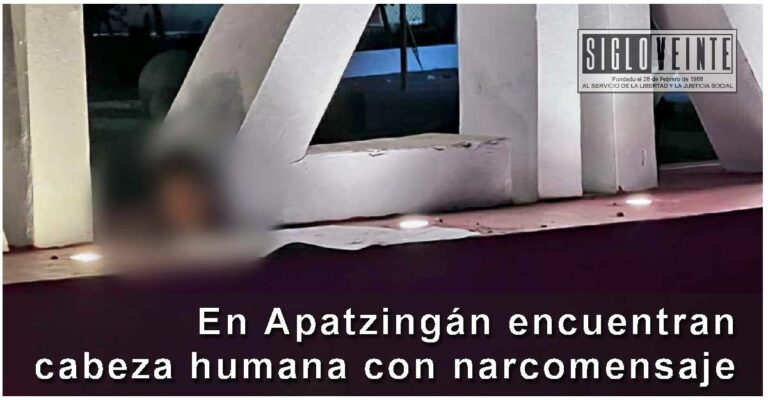 En Apatzingán encuentran cabeza humana con narcomensaje