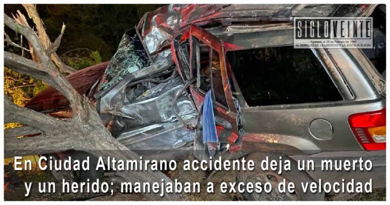 En Ciudad Altamirano accidente deja un muerto y un herido; manejaban a exceso de velocidad