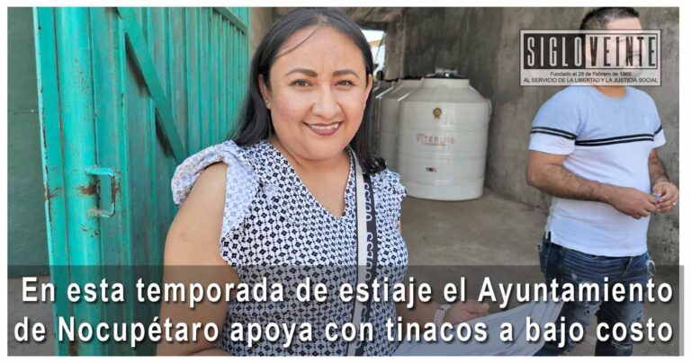 En esta temporada de estiaje el Ayuntamiento de Nocupétaro apoya con tinacos a bajo costo