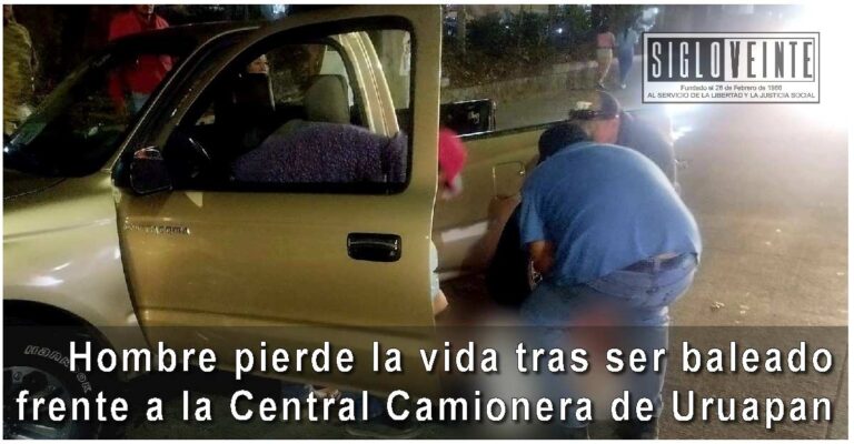 Hombre pierde la vida tras ser baleado frente a la Central Camionera de Uruapan