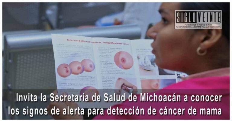 Invita la Secretaría de Salud de Michoacán a conocer los signos de alerta para detección de cáncer de mama