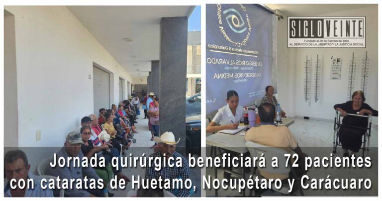Jornada quirúrgica beneficiará a 72 pacientes con cataratas de Huetamo, Nocupétaro y Carácuaro