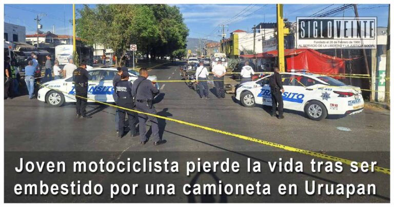 Joven motociclista pierde la vida tras ser embestido por una camioneta en Uruapan