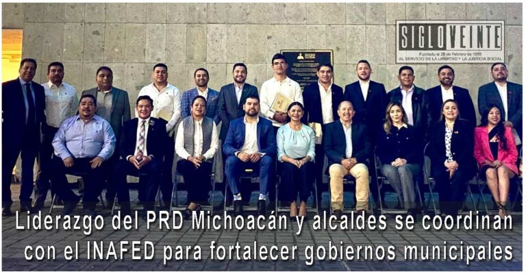 Liderazgo del PRD Michoacán y alcaldes se coordinan con el INAFED para fortalecer gobiernos municipales