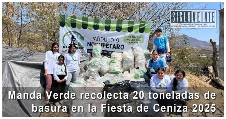 Manda Verde recolecta 20 toneladas de basura en la Fiesta de Ceniza 2025