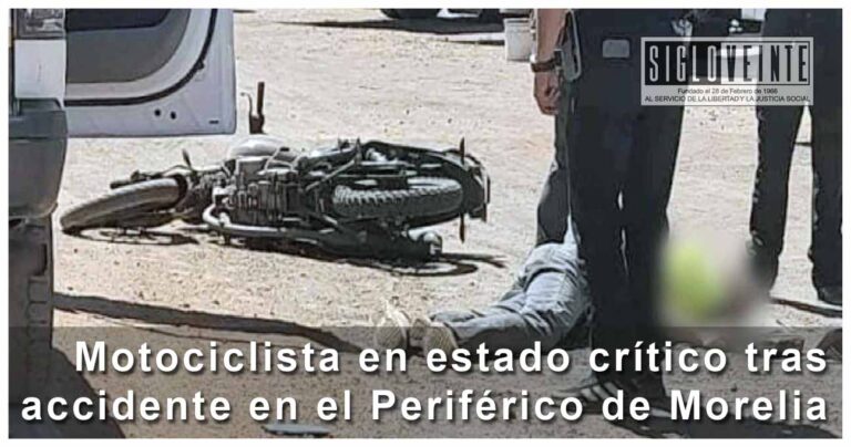 Motociclista en estado crítico tras accidente en el Periférico de Morelia