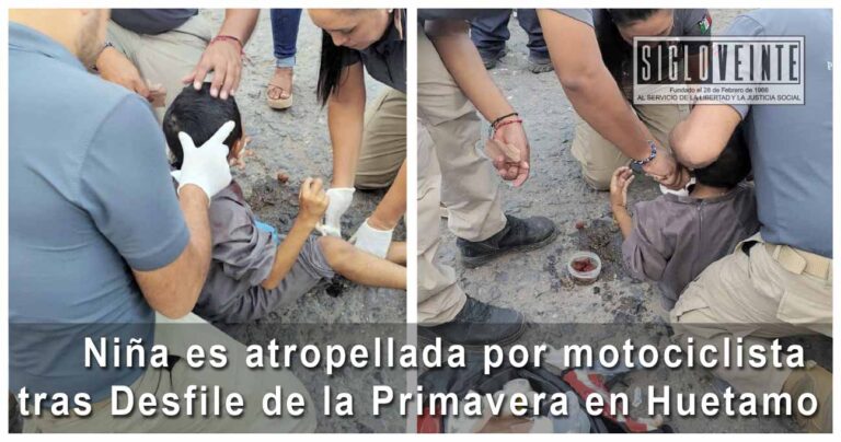 Niña es atropellada por motociclista tras Desfile de la Primavera en Huetamo