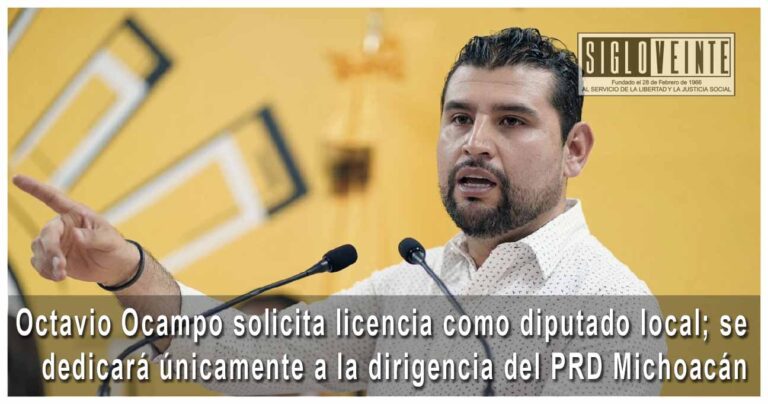 Octavio Ocampo solicita licencia como diputado local; se dedicará únicamente a la dirigencia del PRD Michoacán