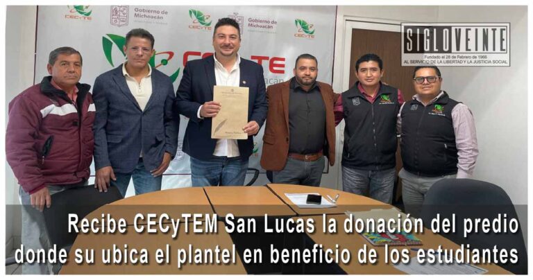 Recibe CECyTEM San Lucas la donación del predio donde su ubica el plantel en beneficio de los estudiantes