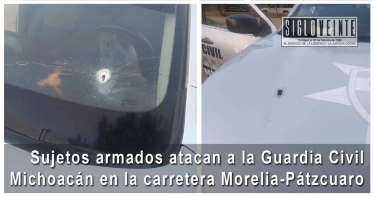 Sujetos armados atacan a la Guardia Civil Michoacán en la carretera Morelia-Pátzcuaro