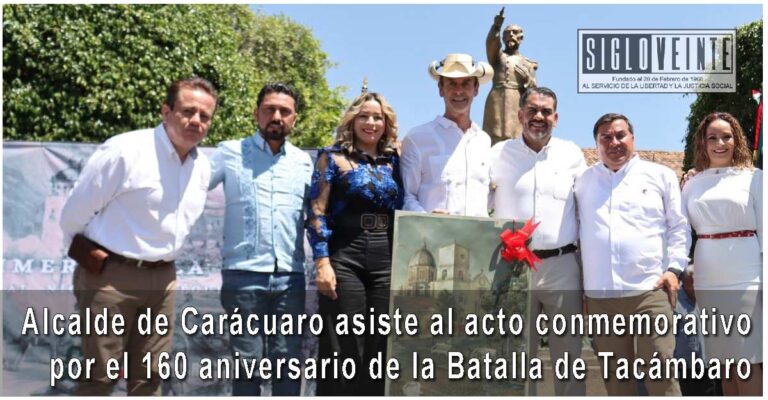 Alcalde de Carácuaro asiste al acto conmemorativo por el 160 aniversario de la Batalla de Tacámbaro