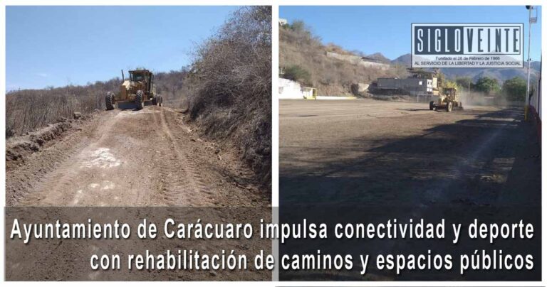 Ayuntamiento de Carácuaro impulsa conectividad y deporte con rehabilitación de caminos y espacios públicos