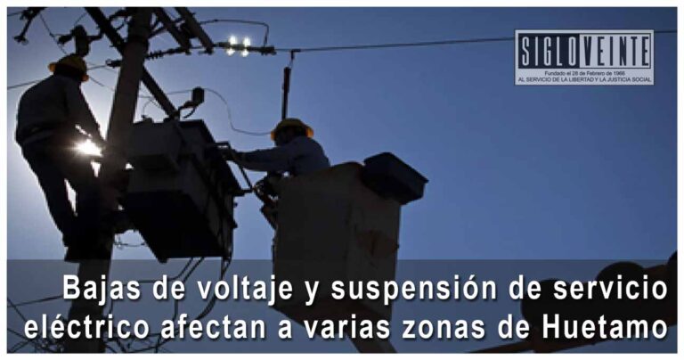 Bajas de voltaje y suspensión de servicio eléctrico afectan a varias zonas de Huetamo