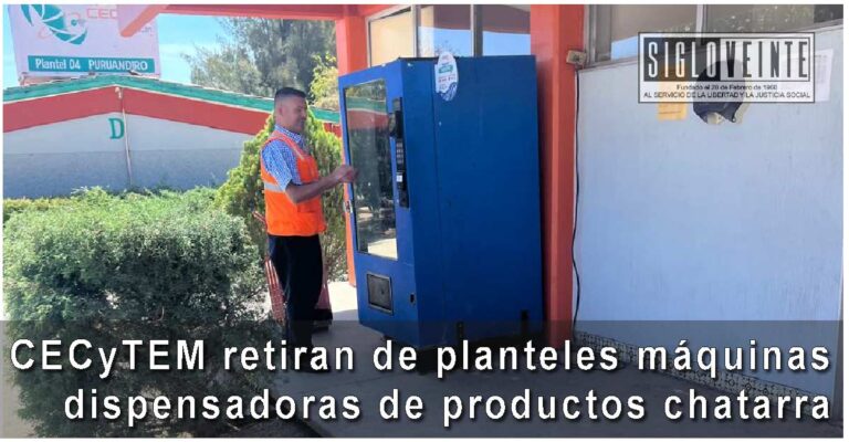 CECyTEM retiran de planteles máquinas dispensadoras de productos chatarra