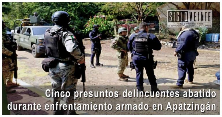 Cinco presuntos delincuentes abatidos durante enfrentamiento armado en Apatzingán